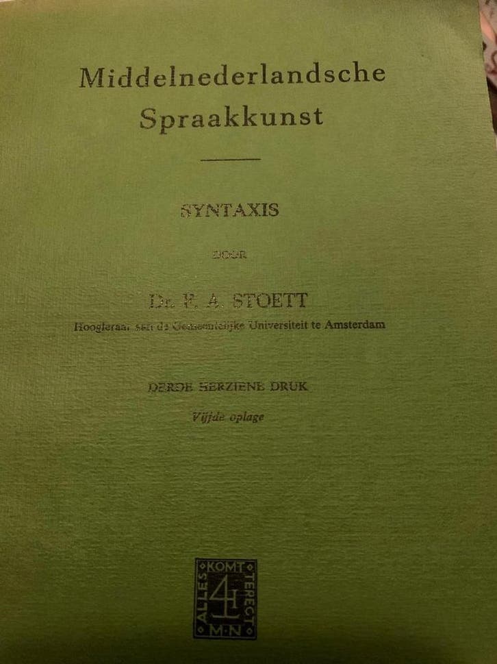 MIDDELNEDERLANDSCHE SPRAAKKUNST 9789024720538 Stoett, Boeken, Overige Boeken, Gelezen, Verzenden