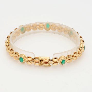 Bracelet - 18 carats Or jaune - émeraude