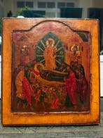 Icône - Dormition de la Sainte Vierge - Bois - Peint à la