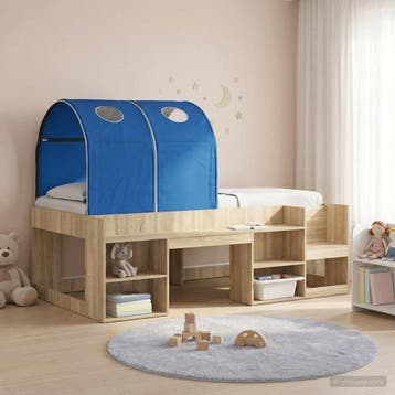 vidaXL Bedtunnel voor kinderbedden 2 pcs Blauw Polyester, Huis en Inrichting, Slaapkamer | Bedden, Verzenden, Nieuw