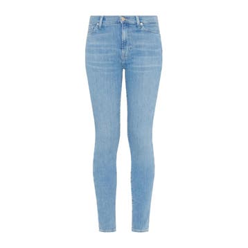 7 for all Mankind • blauwe HW skinny jeans • 25, Kleding | Dames, 7 for all mankind, Verzenden, Nieuw, Blauw