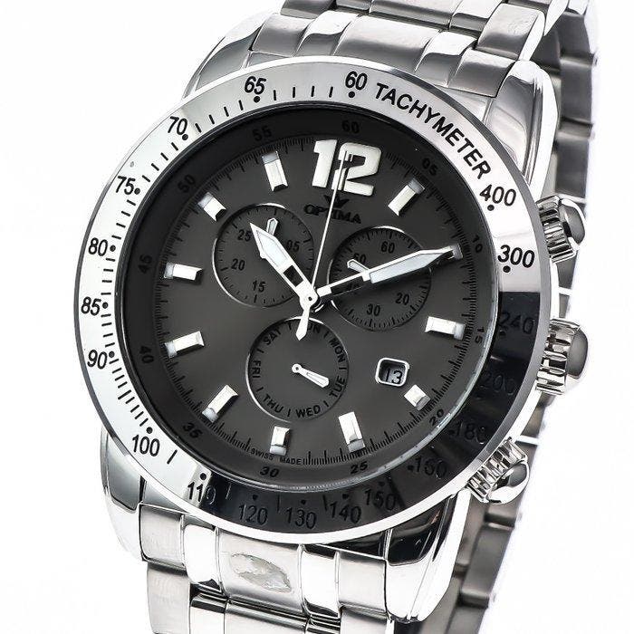 OPTIMA - Swiss Made Chronograph - Sans prix de réserve -, Handtassen en Accessoires, Horloges | Heren