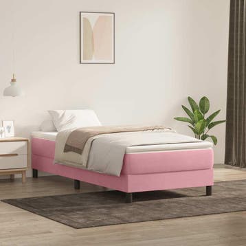 vidaXL Boxspring zonder matras fluweel roze 90x220 cm, Verzenden, Nieuw