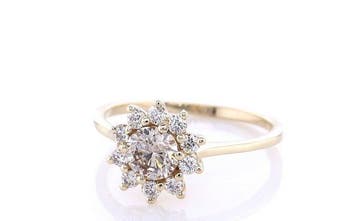 Zonder minimumprijs - Ring - 14 karaat Geel goud - 0.74ct., Nieuw