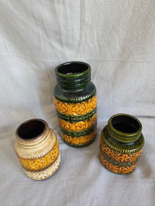Scheurich - Vase - Céramique - Ensemble de trois vases, Antiek en Kunst, Kunst | Designobjecten