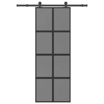 vidaXL Schuifdeur met beslag 76x205 cm gehard glas en, Doe-het-zelf en Bouw, Deuren en Vliegenramen, Verzenden, Nieuw