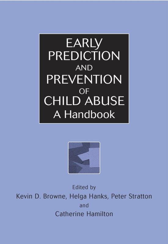 Early Prediction And Prevention Of Child Abuse 9780471491224, Livres, Langue | Anglais, Envoi