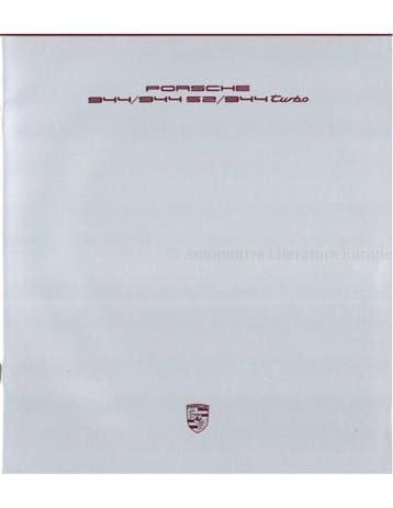 1989 PORSCHE 944 / TURBO / S2 BROCHURE DUITS, Ophalen of Verzenden