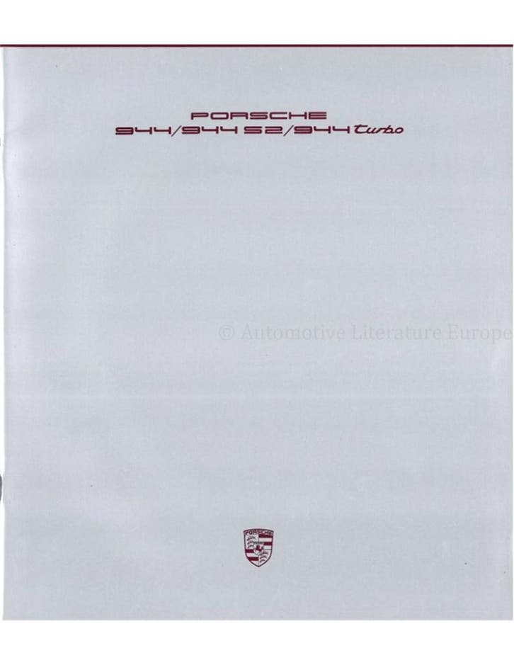1989 PORSCHE 944 / TURBO / S2 BROCHURE DUITS, Boeken, Auto's | Folders en Tijdschriften, Ophalen of Verzenden