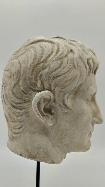 Sculpture, Testa di Augusto - 39 cm - poudre de marbre