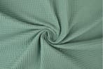 10 meter wafelstof - Oud groen - 150cm breed, Verzenden