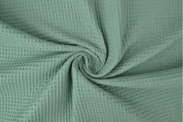 10 meter wafelstof - Oud groen - 150cm breed, Verzenden