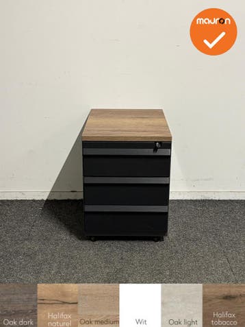 Ladeblok - 57x42x56cm - Antraciet - 3 gelijke lades - kunsts, Werkplek, Ophalen of Verzenden, Gebruikt, Kast