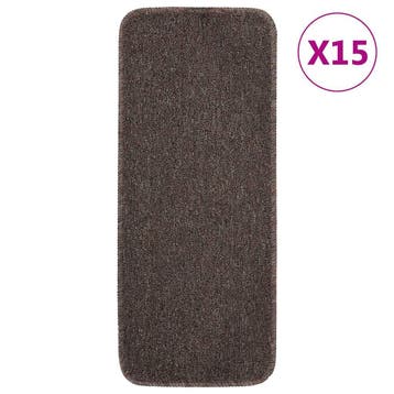 vidaXL Trapmatten 15 st anti-slip rechthoekig 60x25 cm bruin, Verzenden