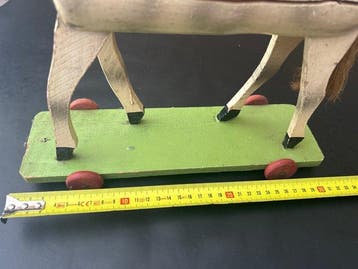 other - Jouet Wooden pull horse on wheels - 1950-1960 -
