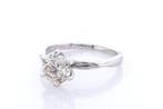 Bague - 14 carats Or blanc - 1.01ct. tw. Diamant (Couleur
