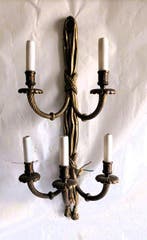 Wandkandelaar - Brons, Antiquités & Art