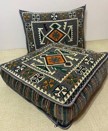 Kelim - 60 cm - 60 cm - Pouf et oreiller