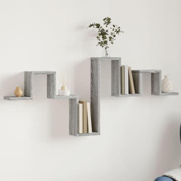 vidaXL Wandschap 104,5x10x43 cm bewerkt hout grijs sonoma, Huis en Inrichting, Verzenden, Nieuw