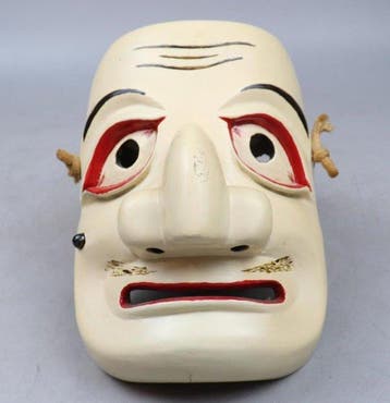Noh masker - Hout, Handgesneden Japans Kagura-masker Matsuo