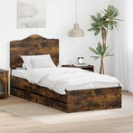 vidaXL Bedframe met lade Gerookte Eik 90 x 190 cm, Verzenden