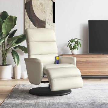 vidaXL Massagestoel verstelbaar met voetensteun kunstleer, Verzenden, Nieuw