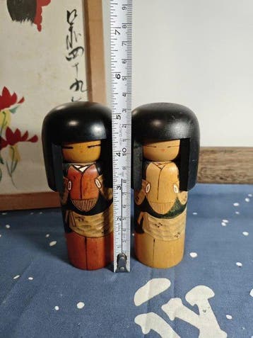 Marionnette (2) - Bois, poupée kokeshi japonaise créative -, Antiquités & Art