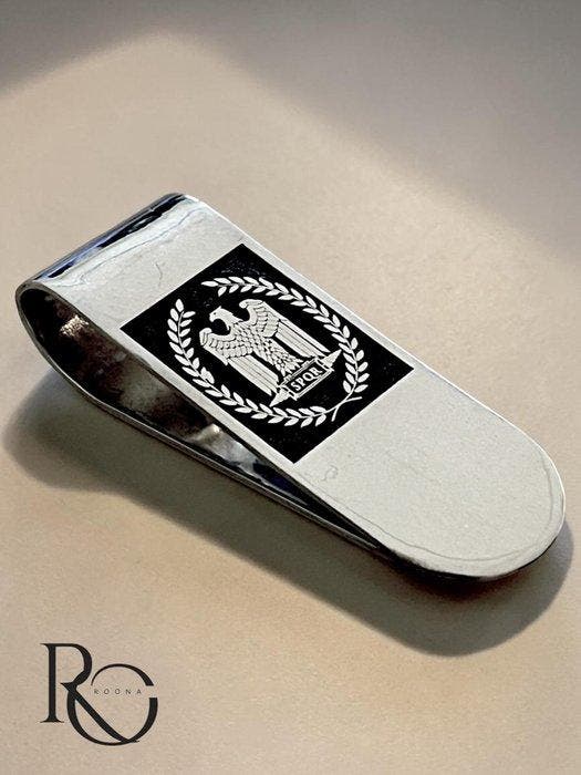 Other brand - Massief zilveren geldclip met Spqr logo -, Antiek en Kunst, Antiek | Zilver en Goud
