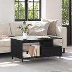 vidaXL Salontafel met lade Zwart Eiken 90 x 49 x 45 cm, Huis en Inrichting, Verzenden, Nieuw