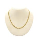 Massief gouden gourmet schakelketting, Ophalen of Verzenden, Gebruikt, Overige kleuren, Goud
