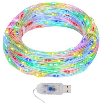 vidaXL Lichtsnoer met 400 microLEDs meerkleurig 8 functies, Verzenden, Nieuw