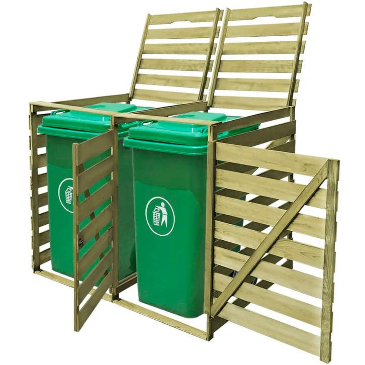 vidaXL Containerberging dubbel 240 L geïmpregneerd hout, Bricolage & Construction, Conteneurs, Envoi