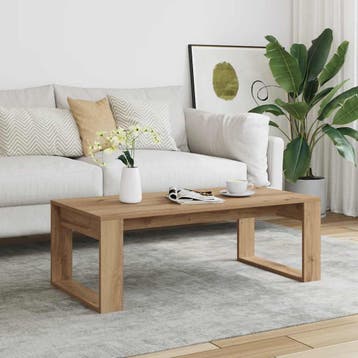 vidaXL Salontafel 102x50x35 cm bewerkt hout artisanaal, Verzenden, Nieuw