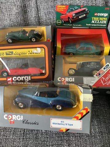 Corgi - Speelgoed Jaguar XK120-1955 MG TF- Ford Model T, Nieuw