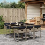 vidaXL 7-delige tuinset met kussens, grijs polyrotan, Verzenden, Nieuw, Tuinset