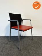 Giersberger vergaderstoel - Rood bestaand kunstleren zitting, Vergader- of Presentatieruimte, Ophalen of Verzenden, Gebruikt, Stoel