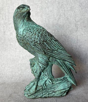 Beeld, Bronzen adelaar 22.5 cm - 22.5 cm - Brons