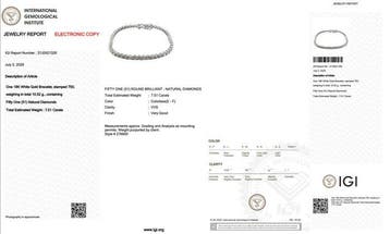 Bracelet de tennis - 18 carats Or blanc - 7.51ct. tw.