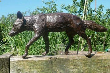 Sculptuuur voor buiten, The Fox Trot - 30 cm - Brons