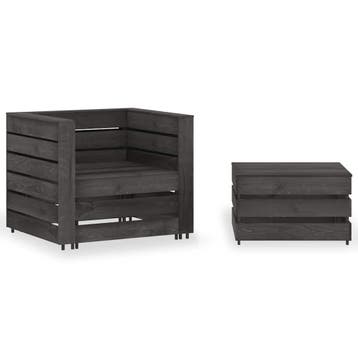 vidaXL 2-delige Loungeset pallet geïmpregneerd grenenhout, Verzenden