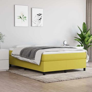 vidaXL Boxspring bed 140x200 cm stof groen, Verzenden