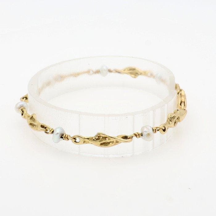 Armband - 18 karaat Geel goud Parel, Bijoux, Sacs & Beauté, Bracelets