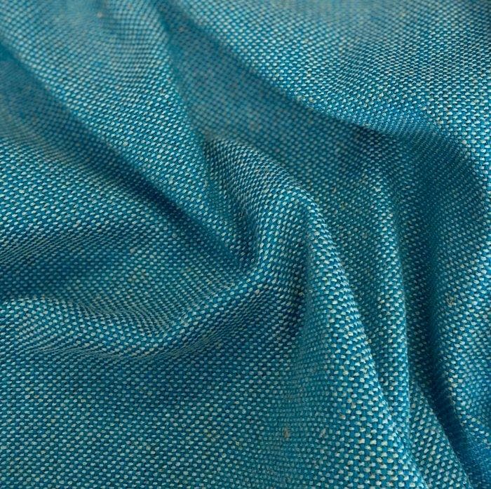 Hoge kwaliteit, geweven stof in turkoois en poederblauw,, Antiek en Kunst, Antiek | Tapijten, Tafelkleden en Textiel