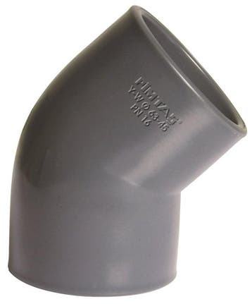 Pvc bocht 50mm 45 graden PN16 (Pvc materiaal), Verzenden, Nieuw