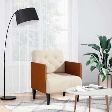 vidaXL Fauteuil met armleuningen 55 cm Linnen, Maison & Meubles, Fauteuils, Verzenden