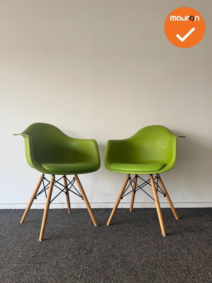 Design Vergaderstoel - Lime groen - houten onderstel - set v, Zakelijke goederen, Kantoor en Winkelinrichting | Kantoormeubilair en Inrichting