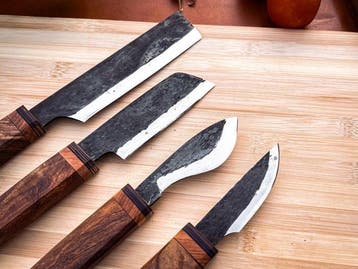 Keukenmes - Kitchen knife set - 745 - Staal, Hout,