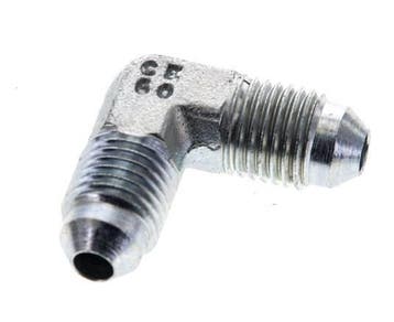 Raccord coudé 90deg JIC UNF 7/16-20 Mâle Acier 450bar, Verzenden