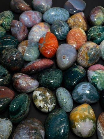 ***GEEN RESERVE*** Ocean Jasper Getrommelde stenen 1 kg