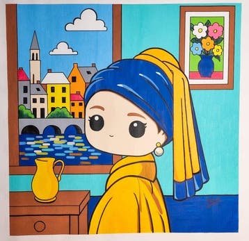 Bushan - Girl with Pearl (Handmade)